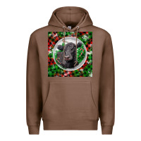 Chestnut christmas black angus cow Premium Hoodie - LillyAllenDesigns