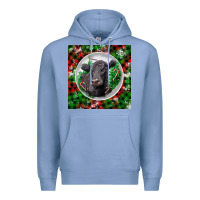 Colony Blue christmas black angus cow Premium Hoodie - LillyAllenDesigns