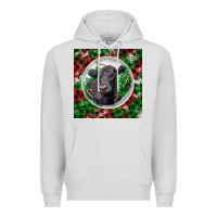 Dove Grey christmas black angus cow Premium Hoodie - LillyAllenDesigns