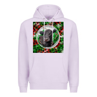 Lilac christmas black angus cow Premium Hoodie - LillyAllenDesigns