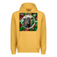 Mustard christmas black angus cow Premium Hoodie - LillyAllenDesigns