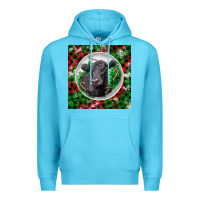 Ocean Blue christmas black angus cow Premium Hoodie - LillyAllenDesigns