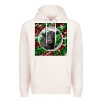 Pale Pink christmas black angus cow Premium Hoodie - LillyAllenDesigns