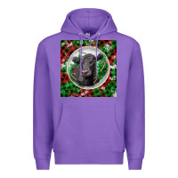 Purple christmas black angus cow Premium Hoodie - LillyAllenDesigns