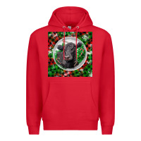 Red christmas black angus cow Premium Hoodie - LillyAllenDesigns