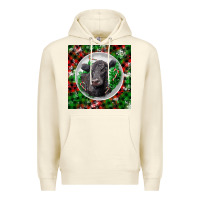 Sandshell christmas black angus cow Premium Hoodie - LillyAllenDesigns