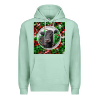 Seafoam christmas black angus cow Premium Hoodie - LillyAllenDesigns