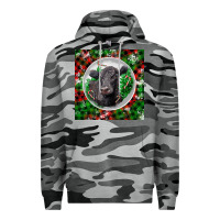 Slate Camo christmas black angus cow Premium Hoodie - LillyAllenDesigns