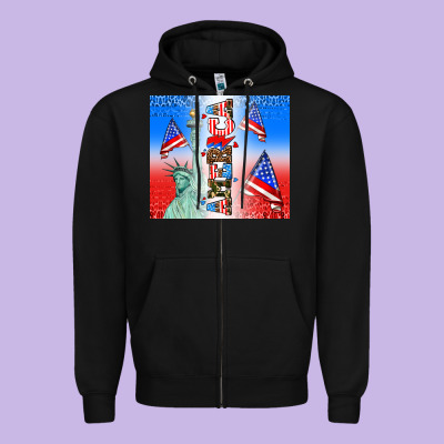 American Flag  And America Zipper Hoodie Designed By Adodesignshop