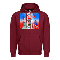 Burgundy american flag  and america Zipper Hoodie - AdoDesignShop