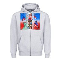 Heather Grey american flag  and america Zipper Hoodie - AdoDesignShop