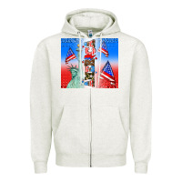 Oatmeal Heather american flag  and america Zipper Hoodie - AdoDesignShop