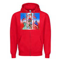 Red american flag  and america Zipper Hoodie - AdoDesignShop