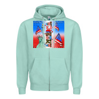 Seafoam american flag  and america Zipper Hoodie - AdoDesignShop