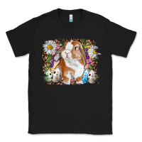 Black Easter Bunny With Quail Eggs And Daisy Classic Tee - RanaPortraitStore