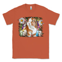 Copper Easter Bunny With Quail Eggs And Daisy Classic Tee - RanaPortraitStore
