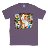 Lavender Easter Bunny With Quail Eggs And Daisy Classic Tee - RanaPortraitStore