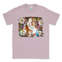 Lilac Easter Bunny With Quail Eggs And Daisy Classic Tee - RanaPortraitStore