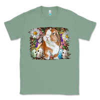 Sage Easter Bunny With Quail Eggs And Daisy Classic Tee - RanaPortraitStore