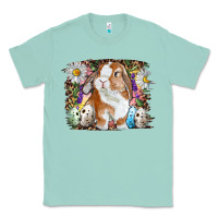 Seafoam Easter Bunny With Quail Eggs And Daisy Classic Tee - RanaPortraitStore