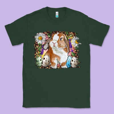 Easter Bunny With Quail Eggs And Daisy Classic Tee Designed By Ranaportraitstore