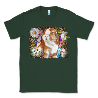 Sports Green Easter Bunny With Quail Eggs And Daisy Classic Tee - RanaPortraitStore