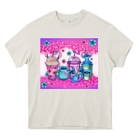 Cream stitch coffee cups Heavy Core Tee - Jasminsmagicworld
