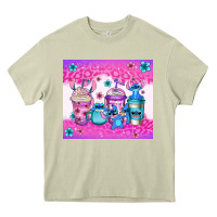 Mossy stitch coffee cups Heavy Core Tee - Jasminsmagicworld