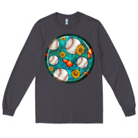 Smoke baseball with sunflower round earrings Long Sleeve Tee - BundleAndBundleShop