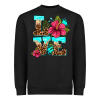 Black love summer with flowers Heavyweight Sweatshirt - AdoDesignShop