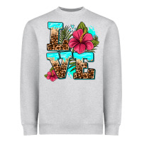 Heather Grey love summer with flowers Heavyweight Sweatshirt - AdoDesignShop