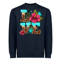 Navy love summer with flowers Heavyweight Sweatshirt - AdoDesignShop