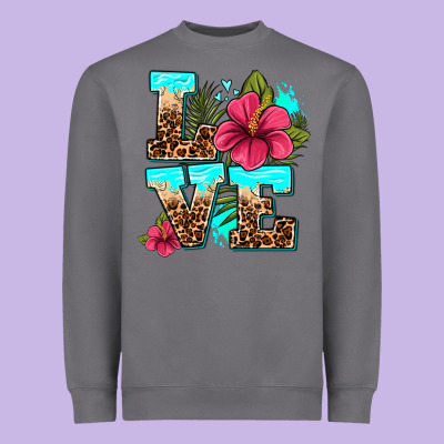 Love Summer With Flowers Heavyweight Sweatshirt Designed By Adodesignshop