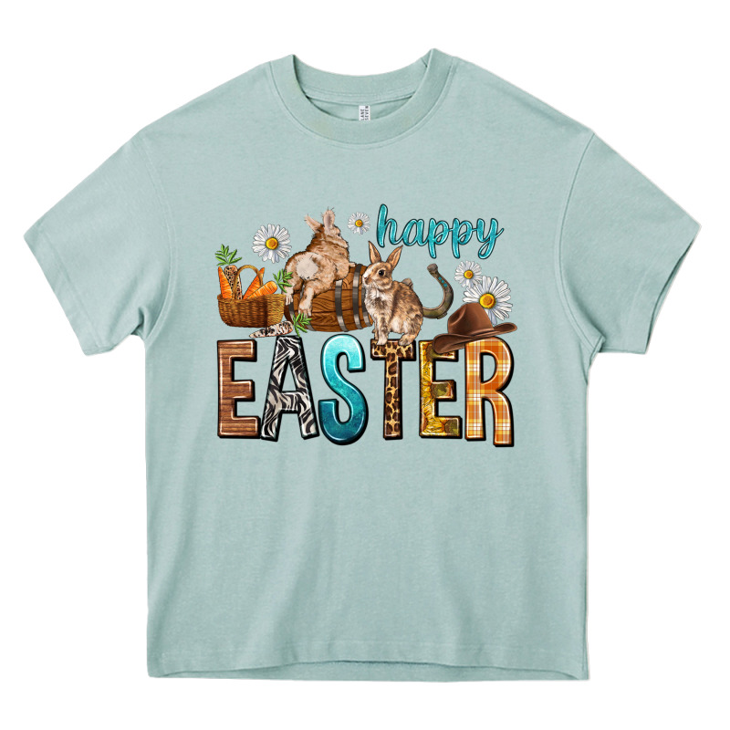 Happy Easter With Cowboy Easter Day Heavy Core Tee by HowdyJamesFarm | Teevron