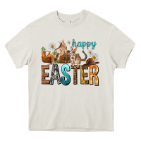 Cream Happy Easter with Cowboy Easter Day Heavy Core Tee - HowdyJamesFarm