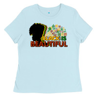 Baby Blue Black is beautiful Ladies Tee - HowdyJamesFarm