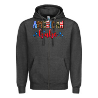 Charcoal Heather American babe Zipper Hoodie - AdoDesignShop