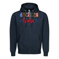 Navy American babe Zipper Hoodie - AdoDesignShop