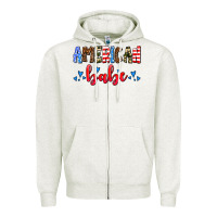 Oatmeal Heather American babe Zipper Hoodie - AdoDesignShop