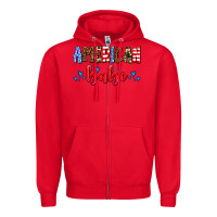 Red American babe Zipper Hoodie - AdoDesignShop