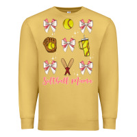 Antique Gold softball coquette bow Premium Sweatshirt - JahusDesignShop
