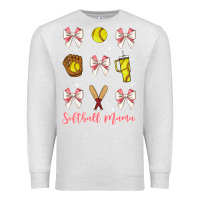 Oatmeal Heather softball coquette bow Premium Sweatshirt - JahusDesignShop