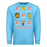Ocean Blue softball coquette bow Premium Sweatshirt - JahusDesignShop