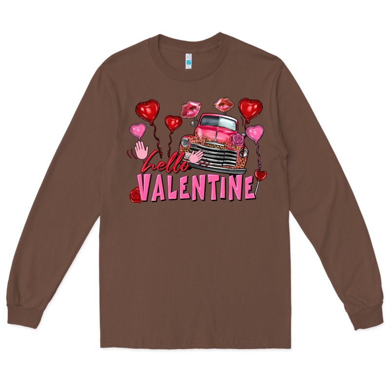 Hello Valentine Valentine's Day Truck Long Sleeve Tee by FaDigitalArtStudio | Teevron