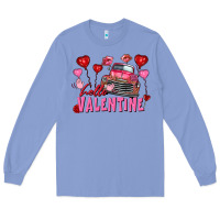 Colony Blue hello valentine valentine's day truck Long Sleeve Tee - FaDigitalArtStudio