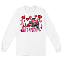 White hello valentine valentine's day truck Long Sleeve Tee - FaDigitalArtStudio
