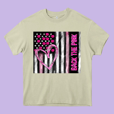 Back The Pink Heavy Core Tee Designed By Tumblerdesignbyshophia