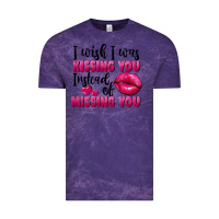 Cloud Purple I wish i was kissing you instead of missing you Vintage Tee - FaDigitalArtStudio
