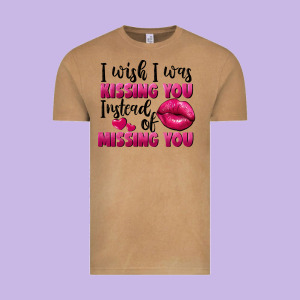 I Wish I Was Kissing You Instead Of Missing You Vintage Tee Designed By Fadigitalartstudio