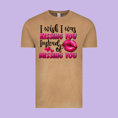 I Wish I Was Kissing You Instead Of Missing You Vintage Tee Designed By Fadigitalartstudio